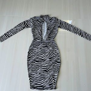 Zebra print midi dress